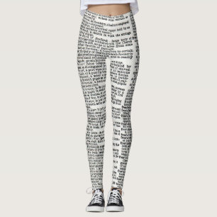 Dictionary print leggings