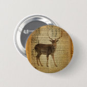 Dictionary print outdoorn whitetail buck Deer Ronde Button 5,7 Cm (Voorkant /achterkant)