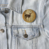 Dictionary print outdoorn whitetail buck Deer Ronde Button 5,7 Cm (In situ)