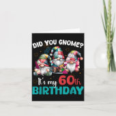 Did You Gnome Its My 60th Birthday 60 Year Old Gno Kaart (Voorkant)