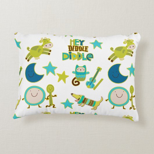 Diddle Diddle Nursery Rhyme Accent Kussen (Achterkant)