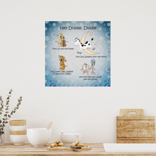 Diddle, Diddle Nursery Rhyme Art Poster (Keuken)