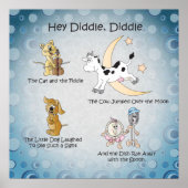 Diddle, Diddle Nursery Rhyme Art Poster (Voorkant)
