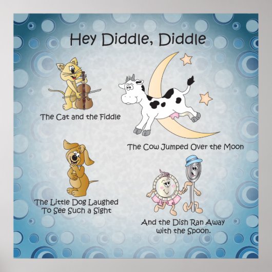 Diddle, Diddle Nursery Rhyme Art Poster (Voorkant)
