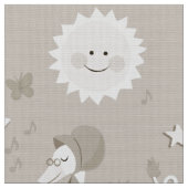 Diddle Diddle Nursery Rhyme Beige Fabric Stof (Close Up)