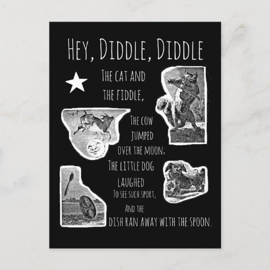 Diddle Diddle Nursery Rhyme Briefkaart (Voorkant)