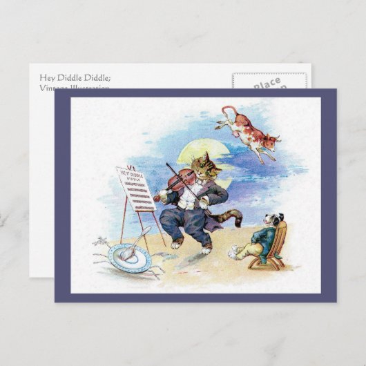 Diddle Diddle Nursery Rhyme Briefkaart (Voorkant / Achterkant)