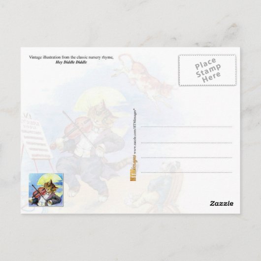 Diddle Diddle Nursery Rhyme Briefkaart (Achterkant)