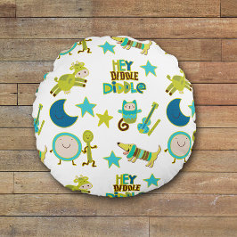Diddle Diddle Nursery Rhyme Rond Kussen