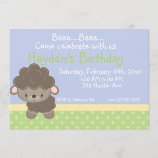 Diddles Boerderij Lamb Birthday Boy Uitnodiging