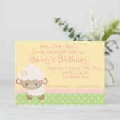 Diddles Boerderij Lamb Birthday Uitnodiging (Staand voorkant)