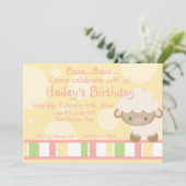 Diddles Boerderij Lamb Birthday Uitnodiging 2 (Staand voorkant)