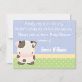 Diddles Boerderij Moo-Cow Baby shower Uitnodiging (Voorkant)