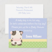 Diddles Boerderij Moo-Cow Baby shower Uitnodiging (Voorkant / Achterkant)