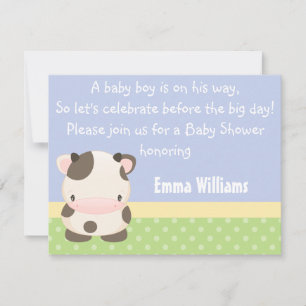 Diddles Boerderij Moo-Cow Baby shower Uitnodiging