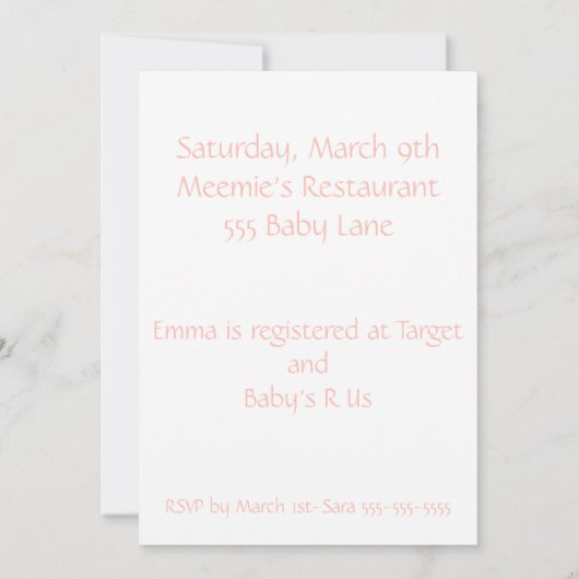 Diddles Boerderij Moo-Cow Baby shower Uitnodiging (Achterkant)