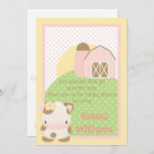 Diddles Boerderij Moo-Cow Baby shower Uitnodiging (Voorkant / Achterkant)