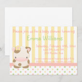 Diddles Boerderij Moo-Cow Baby shower Uitnodiging  (Voorkant / Achterkant)