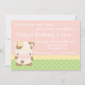 Diddles Boerderij Moo-Cow Birthday Uitnodiging (Voorkant)