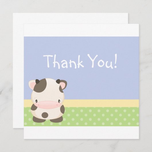 Diddles Boerderij Moo-Cow Hartelijk dank Bedankkaart (Voorkant / Achterkant)