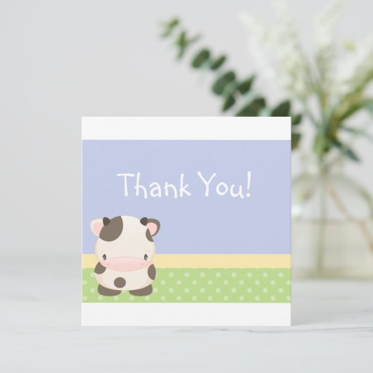 Diddles Boerderij Moo-Cow Hartelijk dank Bedankkaart (Staand voorkant)