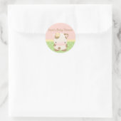 Diddles Boerderij Moo-Koe Baby shower-envelop afdi Ronde Sticker (Tas)
