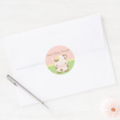 Diddles Boerderij Moo-Koe Baby shower-envelop afdi Ronde Sticker (Envelop)