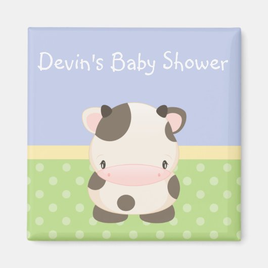Diddles Boerderij Moo-Koe Baby shower Magnet Favor (Voorkant)