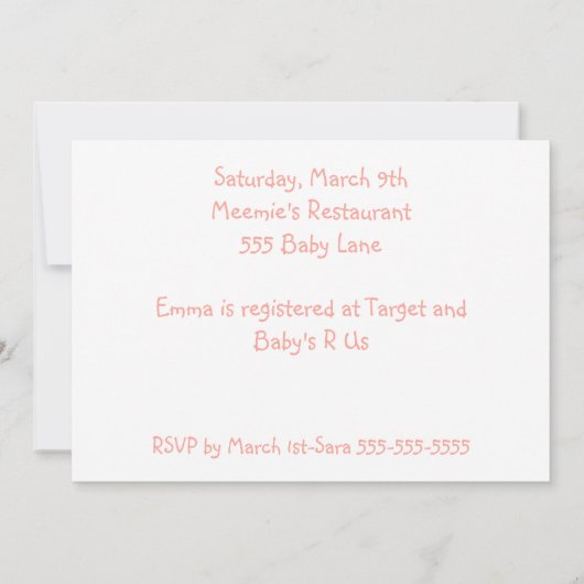 Diddles Boerderij Pig Baby shower Uitnodiging (Achterkant)