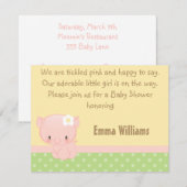 Diddles Boerderij Pig Baby shower Uitnodiging (Voorkant / Achterkant)