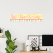 Diddles Boerderij Pig Birthday Banner Poster (Thuiskantoor)
