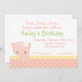 Diddles Boerderij Pig Birthday Uitnodiging (Voorkant / Achterkant)