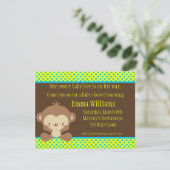 Diddles Monkey Boy Baby shower Invitation Kaart (Staand voorkant)