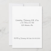 Diddles Poodle Birthday Invitation Kaart (Achterkant)