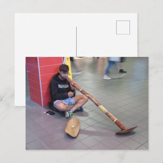 Didgeridoo Busker in Sydney Briefkaart (Voorkant / Achterkant)