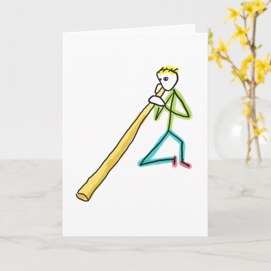Didgeridoo Stickman Kaart (Gele Bloem)