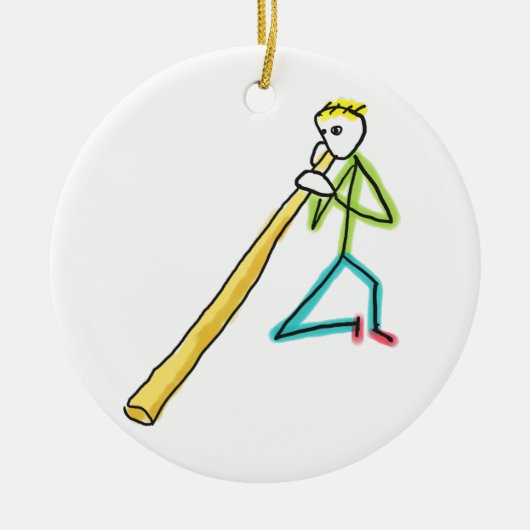 Didgeridoo Stickman Keramisch Ornament (Voorkant)