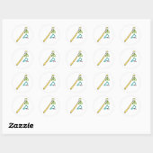 Didgeridoo Stickman Ronde Sticker (Vel)