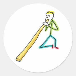 Didgeridoo Stickman Ronde Sticker