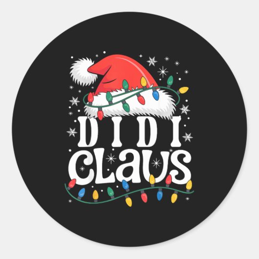 Didi Claus Funny Xmas Christmas Grandma Holiday St Ronde Sticker (Voorkant)