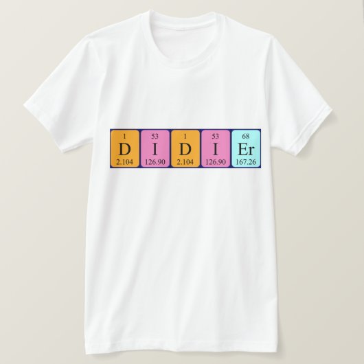 Didier periodiek shirt van de lijstnaam (Design voorkant)