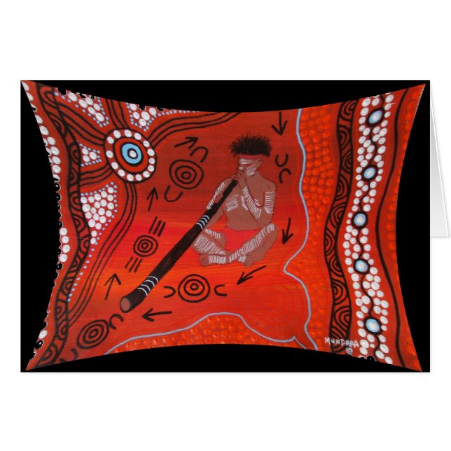 Didjeridoo Speler Kaart (Voorkant Horizontaal)