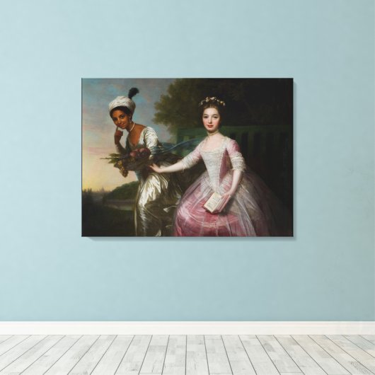 Dido Elizabeth Belle en Lady Murray Canvas Afdruk (Insitu (Houten vloer))