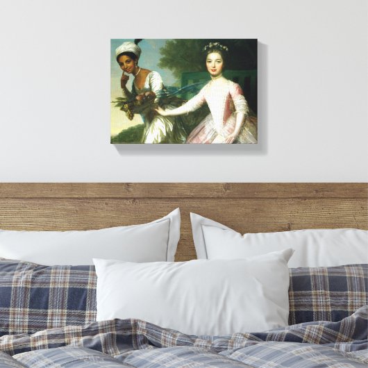 Dido Elizabeth Belle en Lady Murray Canvas Afdruk (Insitu (Slaapkamer))