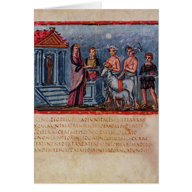 Dido offeert zich op Vergilius Vaticanus (Voorkant)