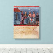 Dido offeert zich op Vergilius Vaticanus Canvas Afdruk (Insitu (Houten vloer))