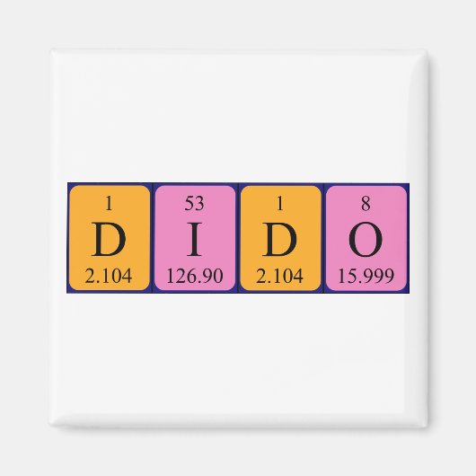Dido periodieke table name magnet (Voorkant)