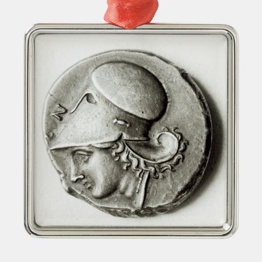 Didrachma van Heracles: buitenspiegelend Athena Metalen Ornament (Voorkant)