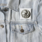 Didrachma van Heracles: buitenspiegelend Athena Vierkante Button 5,1 Cm (In situ)