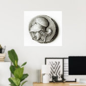Didrachma van Heracles: verdruk Athena Poster (Thuiskantoor)
